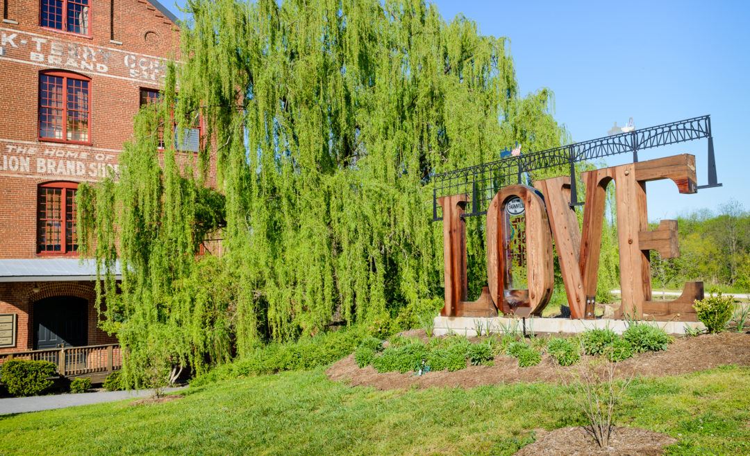 Large love sign in farmville