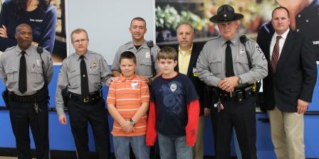 Operation Blue Christmas - Children pose with Police Officers